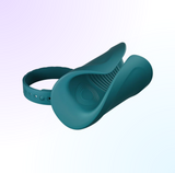 Lovense Gush 2 Motion Handsfree Masturbator Teal with a sleek design and adjustable strap for comfort.