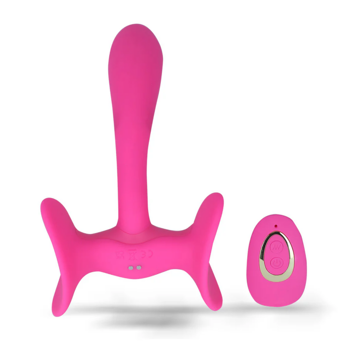 Maia Paislee Dual Motor Remote Control Thigh Hold Thumping Vibrator in pink with remote control.