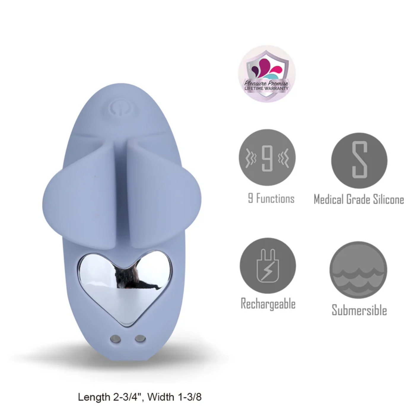 Maia Kiko Vibrating Silicone Finger Massager showcasing its ergonomic design and features like 9 functions and submersible quality.