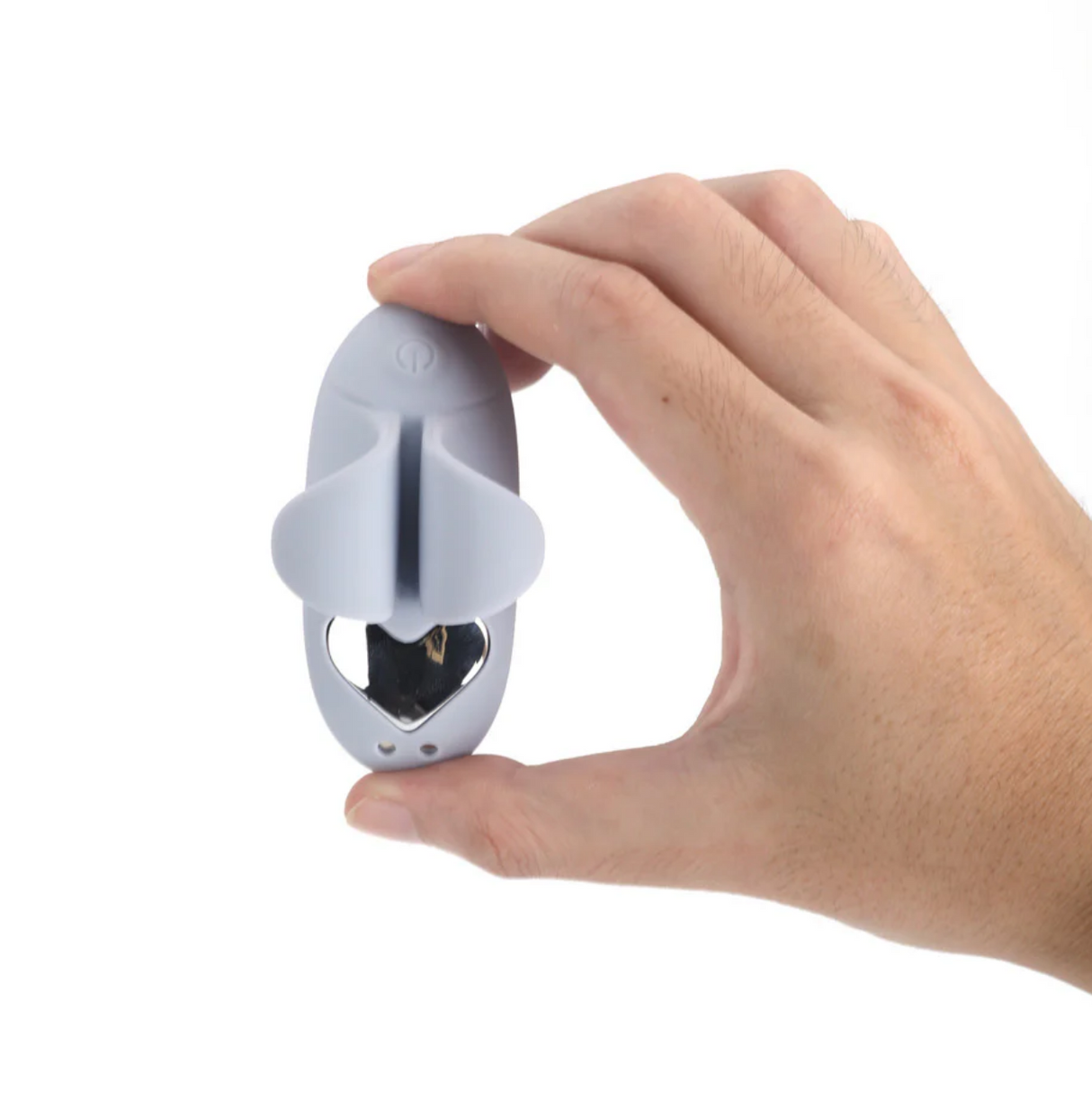 Maia Kiko Vibrating Silicone Finger Massager held in hand showcasing its ergonomic design.
