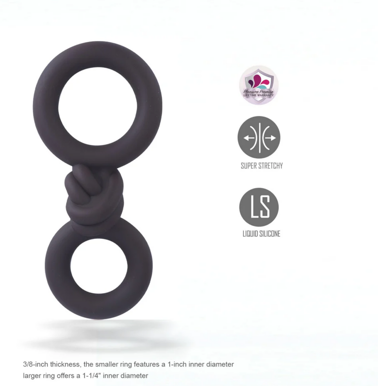 Maia Cooper Liquid Silicone Dual Super Stretch C-Ring Brown featuring dual-ring design and ultra-stretchy material.