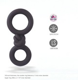 Maia Cooper Liquid Silicone Dual Super Stretch C-Ring Brown featuring dual-ring design and ultra-stretchy material.