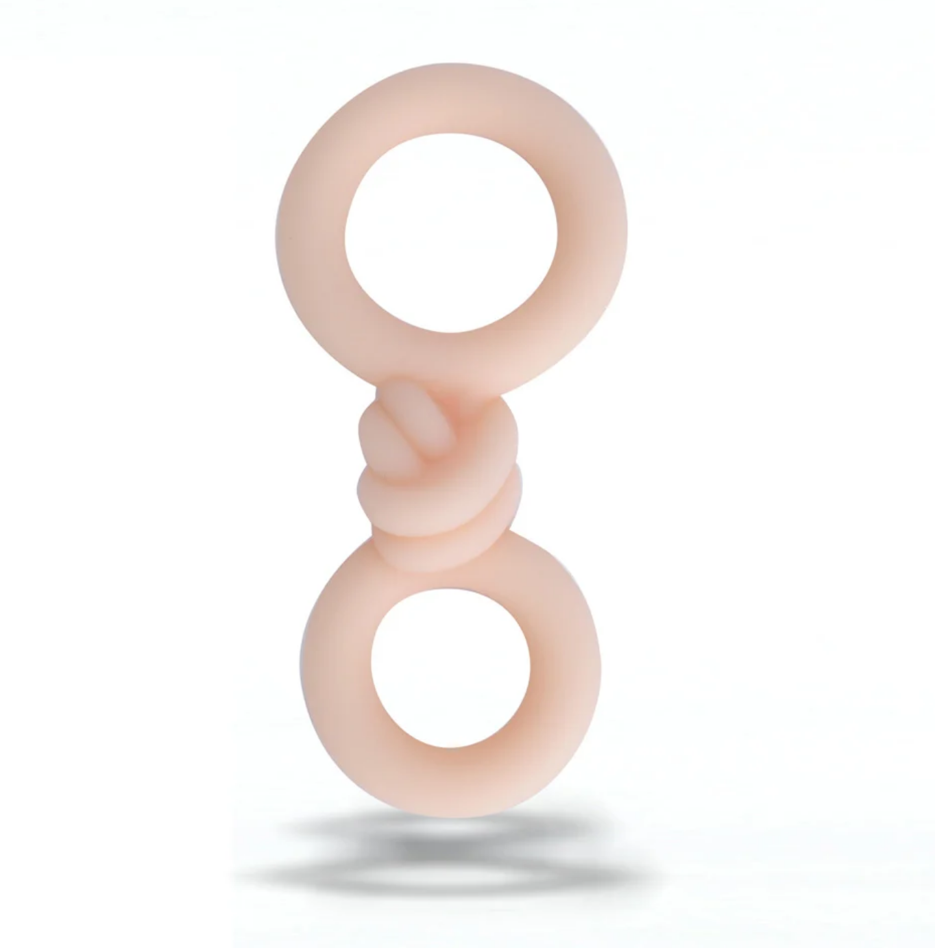 Maia Cooper Liquid Silicone Dual Super Stretch C-Ring Beige, crafted from high-grade liquid silicone for comfortable fit.