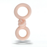 Maia Cooper Liquid Silicone Dual Super Stretch C-Ring Beige, crafted from high-grade liquid silicone for comfortable fit.