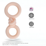 Maia Cooper Liquid Silicone Dual Super Stretch C-Ring Beige showcasing its super stretchy, dual-ring design with liquid silicone material.