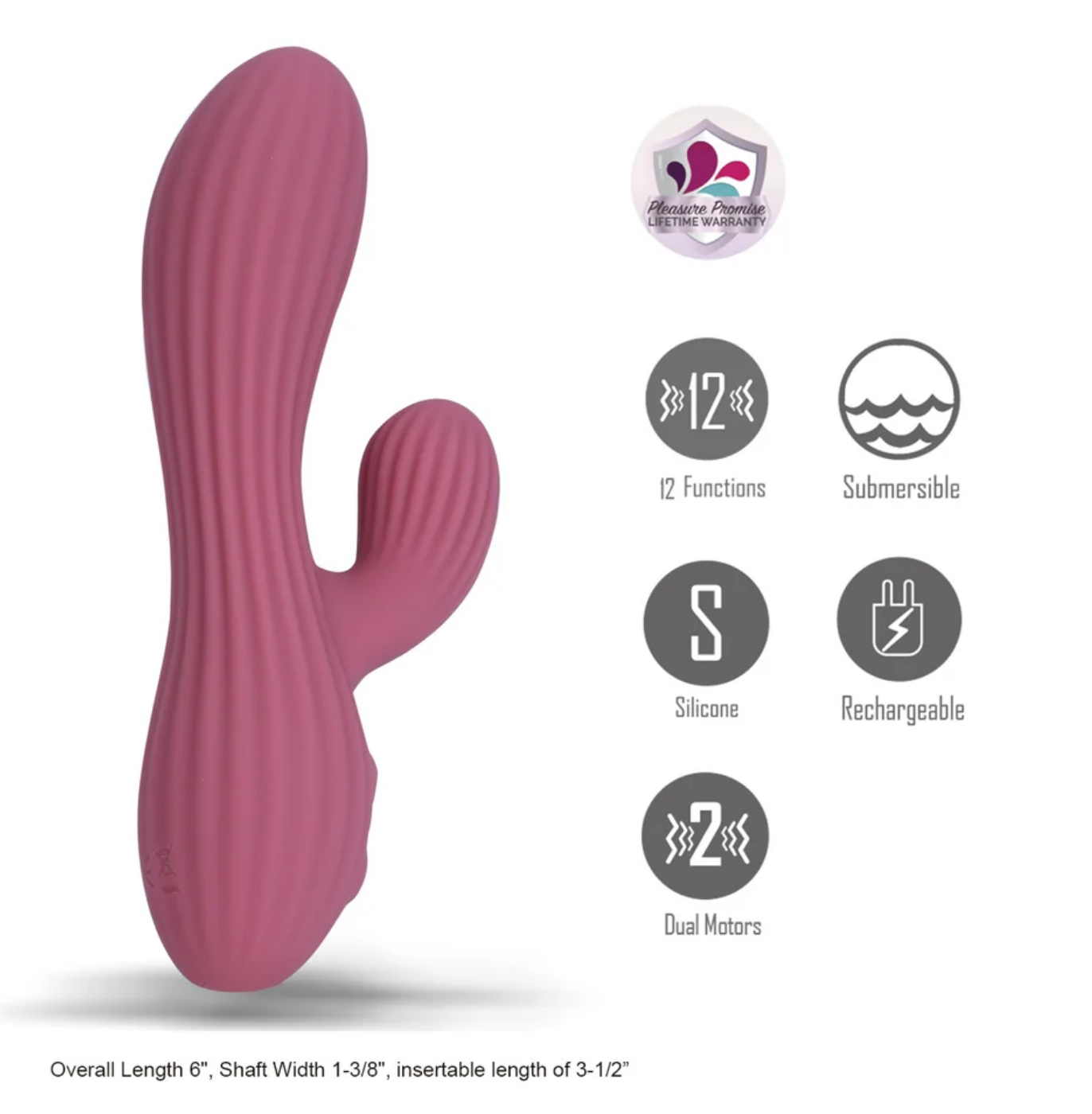Maia Sedona Liquid Silicone Dual Stimulation Vibrator featuring a sleek design, dual motors and submersible capabilities.