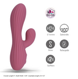 Maia Sedona Liquid Silicone Dual Stimulation Vibrator featuring a sleek design, dual motors and submersible capabilities.
