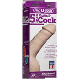 Vac-U-Lock 5-Inch Realistic Cock White packaging featuring realistic detail and designed for Vac-U-Lock system.
