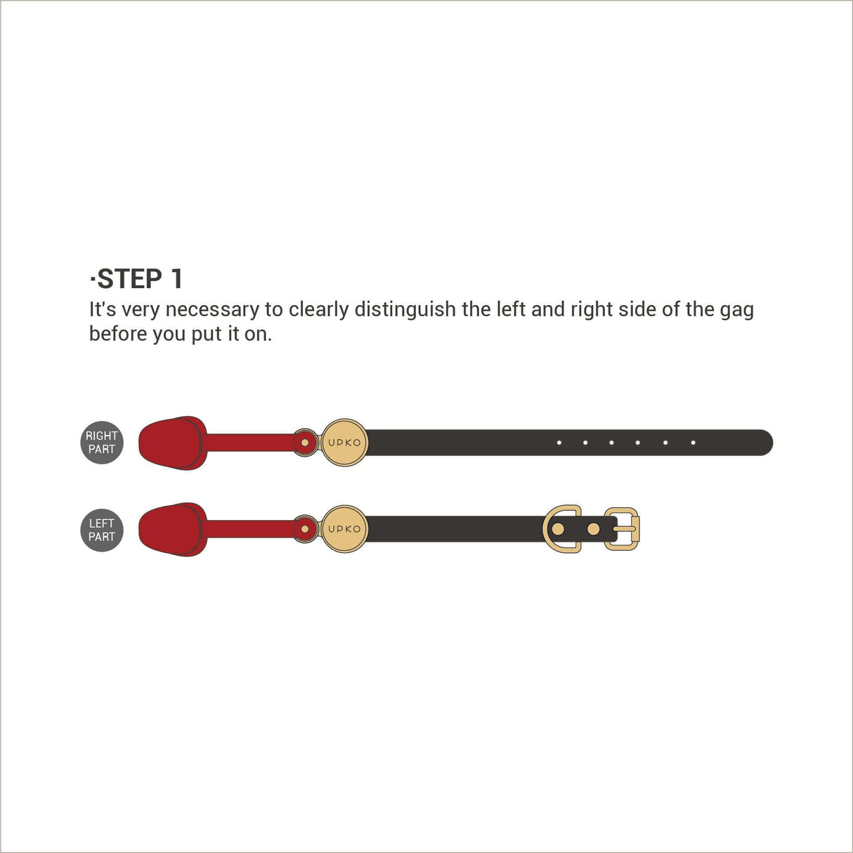 UPKO UPKO Luxury Silicone Invisible Mouth Gag with Italian Leather Straps at $74.99