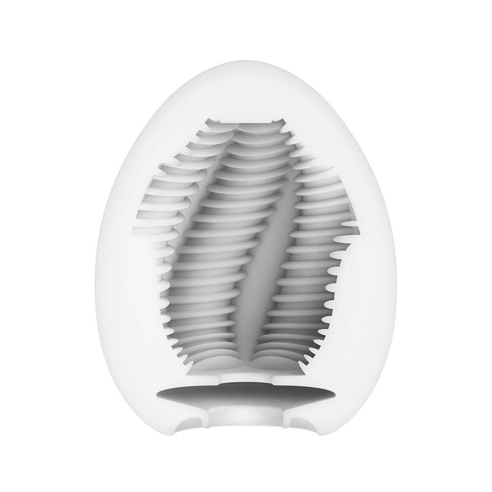 Tenga Egg Tube Disposable Masturbator Sleeve showing internal texture and design for unique sensations.