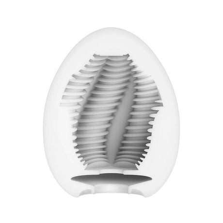 Tenga Egg Tube Disposable Masturbator Sleeve showing internal texture and design for unique sensations.