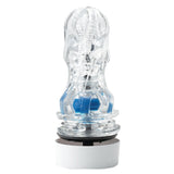 Tenga Aero Cobalt Ring Adjustable Suction Masturbator in a clear design showcasing its innovative features.