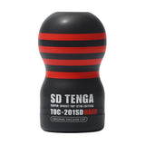 Tenga SD Original Vacuum Cup Strong Masturbator with red stripes and black design for effective solo pleasure.