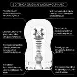 Tenga SD Original Vacuum Cup Strong Masturbator features detailed interior for intense stimulation and adjustable suction power.
