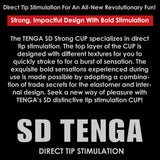 Tenga SD Original Vacuum Cup Strong Masturbator features bold design for direct tip stimulation, offering intense pleasure.