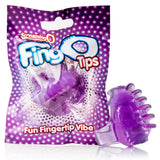 Screaming O Quickie Fing O Tips Finger Vibrator Purple packaging featuring tiny fingertip vibe.