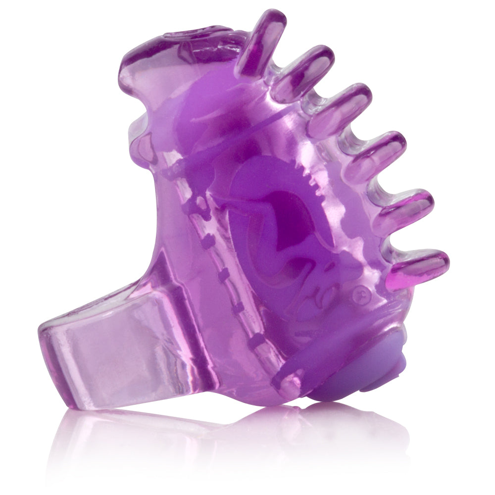 Screaming O Quickie Fing O Tips Finger Vibrator Purple displayed on a white background.