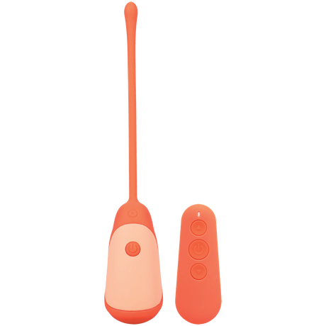 Mood Play Vibrating Egg With Remote Orange, featuring remote control and sleek design for discreet pleasure.