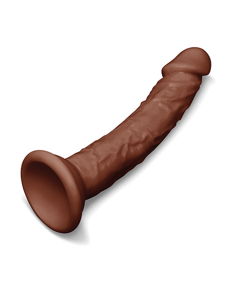 Together 6.75 Inch Realistic Suction Cup Dildo Dark with lifelike design and suction base for versatile pleasure.