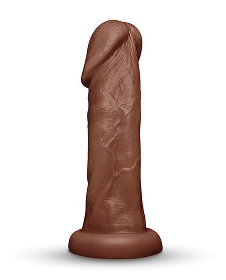 Together 9 Inch Realistic Suction Base Dildo Chocolate on a white background showcasing its lifelike details.