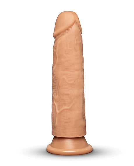 Together 7.75 Inch Realistic Dildo Suction Base Caramel displayed in profile view on a white background.