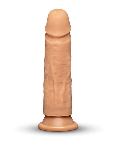 Together 7.75 Inch Realistic Dildo Suction Base Caramel positioned on a flat surface.