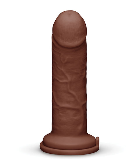 Together 8.5 Inch Realistic Dildo Suction Base Dark showcasing its lifelike design in dark color.