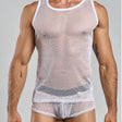 Mob Fishnet Tank Top White Medium