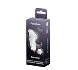 Satisfyer Traveler Air Pulse Clitoral Stimulator Black packaging displayed on a light background.