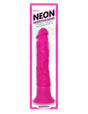 Neon Silicone Wall Banger Vibrating Dildo Pink with powerful suction cup and 10 vibration modes.