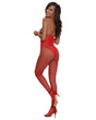 Open Cup Bodystocking One Size Lipstick Red featuring alluring lace and a confident fit for effortless seduction.