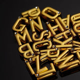Gold-plated letter charms with crystals for UPKO Luxury Italian Leather Personalized Choker