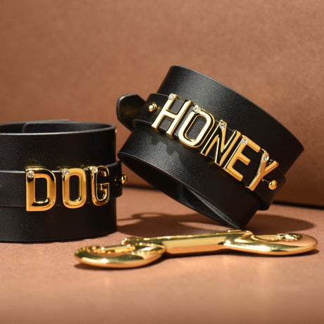 UPKO FUCK ME Luxury Italian Leather Handcuffs by UPKO at $149.99