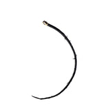 Black leather whip with a curved design, featuring subtle spikes for BDSM play, part of a luxury SM tools kit.