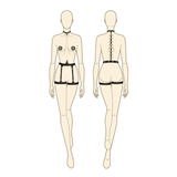 Elegant illustration of the UPKO Butterfly Effect 7-piece Luxury Bondage Set, highlighting trendy BDSM lingerie design.
