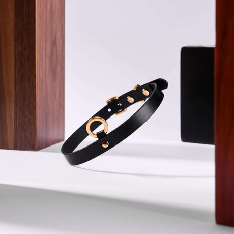 UPKO UPKO Luxury Italian Leather Thin Choker - Black at $34.99