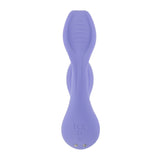 Every Way Play Wearable Vibrator with Remote Lilac against a white background, showcasing its sleek design and textures.
