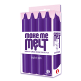 Make Me Melt Sensual Warm-Drip Candles 4 pack Purple for safe sensual play and temperature exploration.