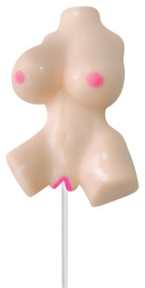 Lusty Lickers Female Torso Pop Vanilla in playful torso shape with creamy vanilla candy flavor.