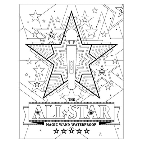 Vibratex Celebrating An Icon The Magic Wand Coloring Book page featuring a star and Magic Wand design.