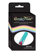 Gender Fluid Revel Power Bullet Aqua packaging with colorful design and sleek matte aqua bullet vibrator.