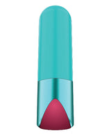 Gender Fluid Revel Power Bullet Aqua in sleek matte aqua finish with a vibrant pink base.