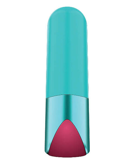 Gender Fluid Revel Power Bullet Aqua in sleek matte aqua finish with a vibrant pink base.