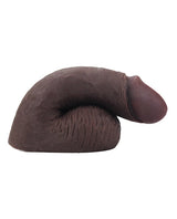 Gender Fluid 5 Inch Equipped Soft Packer Dark Brown side view of lifelike soft prosthetic