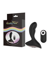 Gender Fluid Rumble Anal Vibe with Remote Black packaging and remote, designed for versatile pleasure.