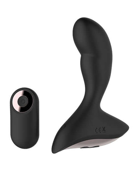 Gender Fluid Rumble Anal Vibe with Remote Black, featuring a smooth tapered shape and wireless control.