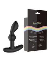 Gender Fluid Thrill Prostate Vibe Black next to the packaging highlighting features and specifications.