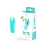 Vedo Kitti Rechargeable Vibe Turquoise, a playful dual-eared clitoral stimulator in a travel-friendly design.