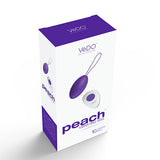 Vedo Peach Remote Egg Vibrator Into You Indigo packaging with purple and white design.