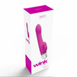 Vedo Wink Mini Silicone Rabbit Vibrator Pink packaging showcasing its design and features.